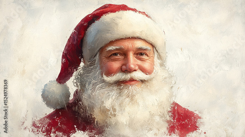 Festive Santa Portrait Against Soft Background