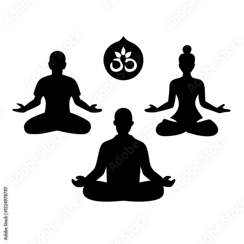 silhouette of yoga