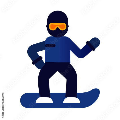 A person snowboarding, wearing winter gear and goggles. Ideal for websites or blogs about winter sports, recreation, travel, or outdoor activities.
