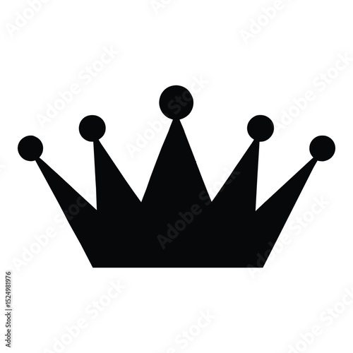Digital Glitch Crown Silhouette, Vector, Illustration, Icon, Logo, White Background.