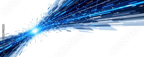 create an abstract art piece featuring a warp or hyperspace motion depicted in a blue star trail