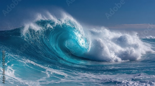 Ocean Wave Crashing Over the Surface of the Water