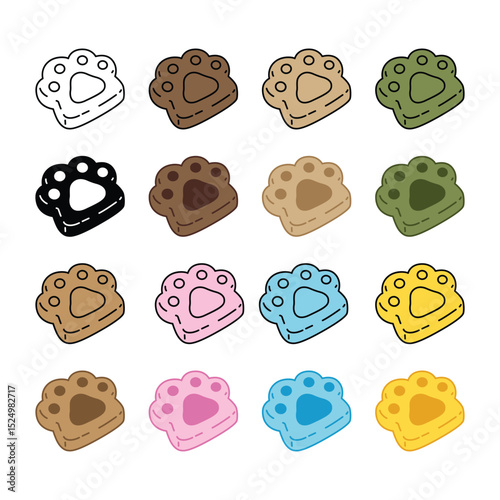 dog paw icon vector footprint cookie biscuit cracker cat kitten pet bear food bakery baked logo puppy cartoon symbol character shape illustration doodle design