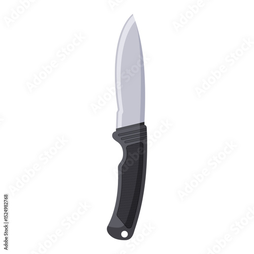 Combat knife flat vector design isolated on a white background. Modern tactics knife glyph design