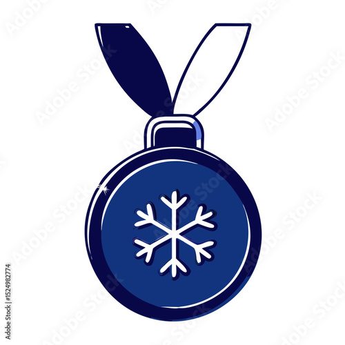  simple blue medal icon with a snowflake, symbolizing winter sports or achievement. Ideal for blogs and websites about competitions, victories, and cold-weather events.