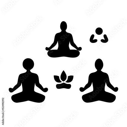 silhouette of a woman meditating