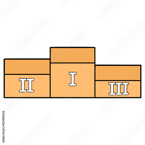 pedestal of the winner podium illustration hand drawn isolated vector