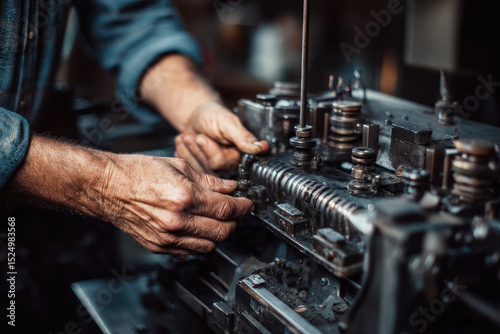 Engineer hands on repair make him happy and skillful