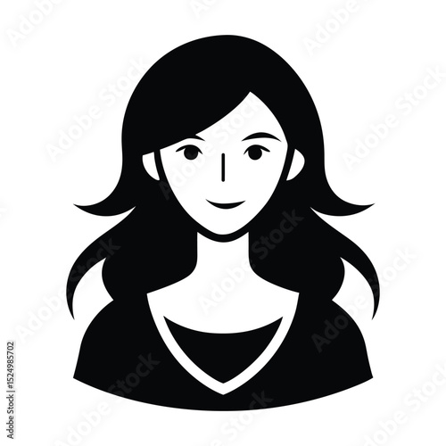 woman with long hair vector silhouette 