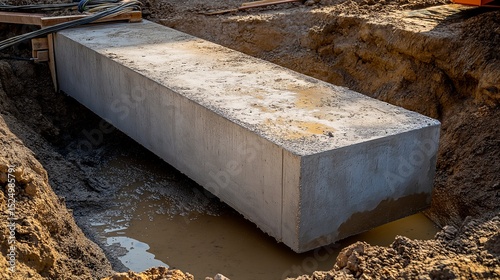 concrete wall with concrete block on construction site