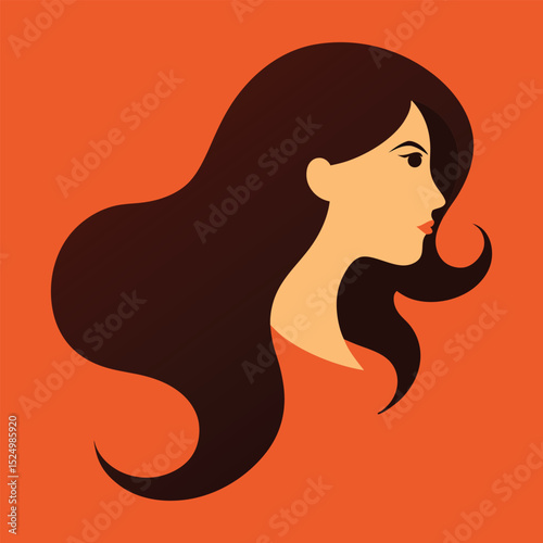 woman with long hair vector silhouette 