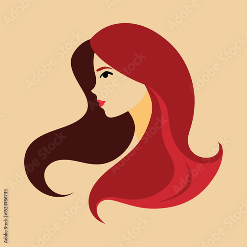 woman with long hair vector silhouette 