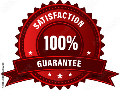 100% satisfaction guarantee badge isolated on white background. best choice label