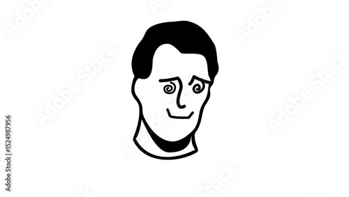 face of a liar, black isolated silhouette