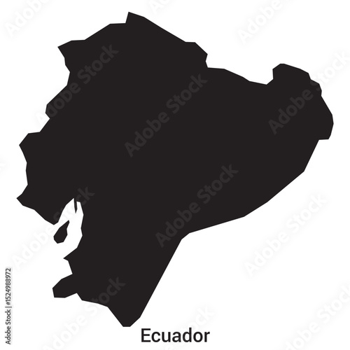 ecuador sillouette map vector isloated on a white background