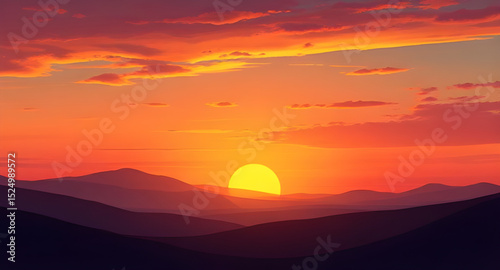 sunset scenery, mountain view art, alpine sunset, sunset over peaks, scenic mountains, nature sunset, mountain silhouette, sunset painting, mountain ridge sunset, sunset sky, twilight mountains, color