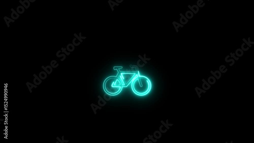 Bicycle glowing with neon lights, showcasing a modern and vibrant design on a dark background.