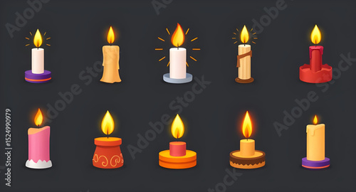 Candle illustration vector, Candle flame icon, Burning candle clipart, Candle with wax vector, Aromatherapy candle drawing, Scented candle icon, Candlelight vector, Decorative candle art, Candle silho
