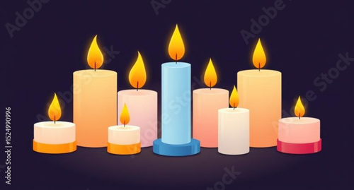 Candle illustration vector, Candle flame icon, Burning candle clipart, Candle with wax vector, Aromatherapy candle drawing, Scented candle icon, Candlelight vector, Decorative candle art, Candle silho