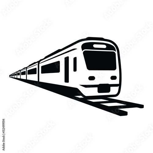Train Icon, Vector, Illustration, Icon, Outline, Line Art, Silhouette, Logo, White Background.