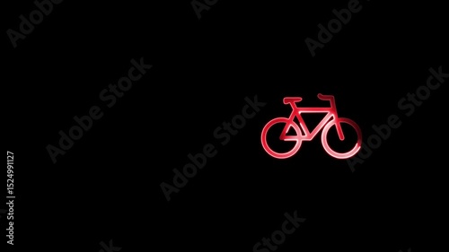 Bicycle glowing with neon lights, showcasing a modern and vibrant design on a dark background.