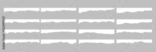 torn or ripped paper sheet. Scrapbook edge, notebook tear or blank page split vector illustration 