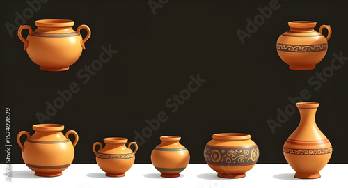 Pottery bowl vector, Pottery jar illustration, Clay pot vector, Ceramic jug vector, Pottery cup illustration, Rustic pottery set, Pottery silhouette vector, Vintage pottery illustration, Pottery vase 