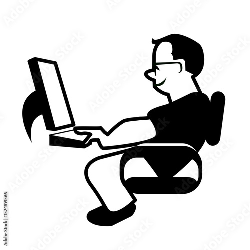 man with laptop