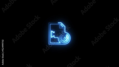 Neon streaming icon animated glow effect on dark background