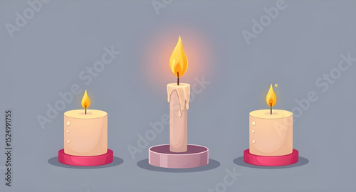 Set of candles, Candle collection, Assorted candles, Candle group, Candle set illustration, Candle icons, Decorative candles, Scented candles, Aromatherapy candle set, Wax candle set, Candle pack, Can