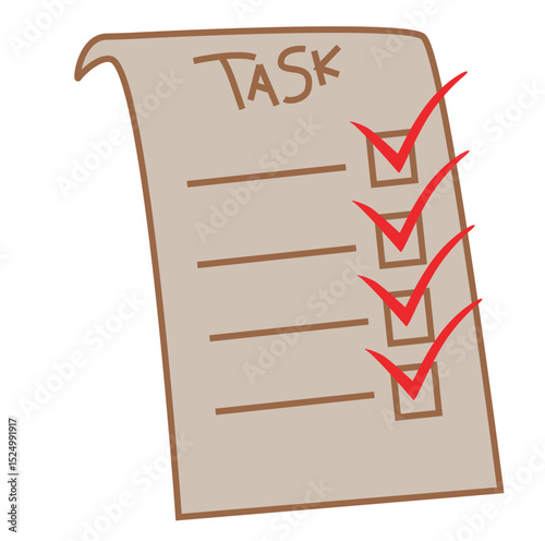 Paper Task Checklist illustration clipart