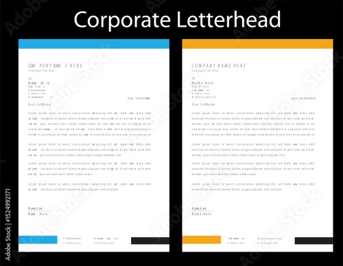 modern business letterhead in abstract design.Letterhead template in Abstract style design.modern corporate letterhead template design.