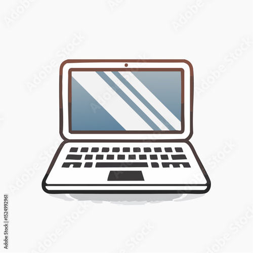 laptop computer with blank screen isolated vector