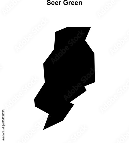 Seer Green (England) blank outline map
