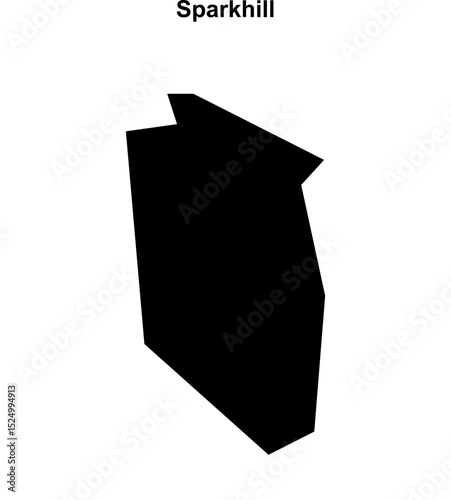 Sparkhill (England) blank outline map