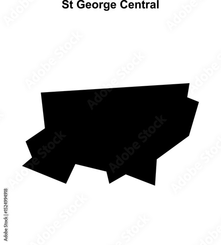 St George Central (England) blank outline map