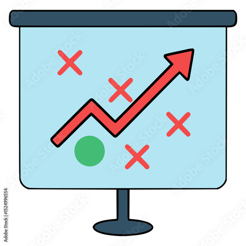 business strategy marketing sales plan flat color vector illustration template design