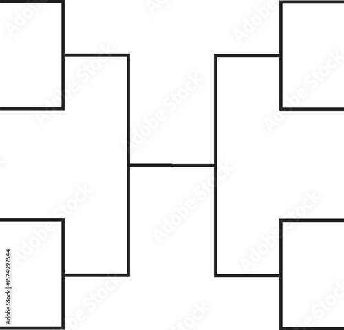 Tournament Bracket Chart Template - Empty Knockout Format