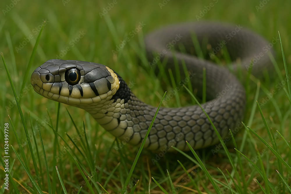 Obraz premium snake in the grass