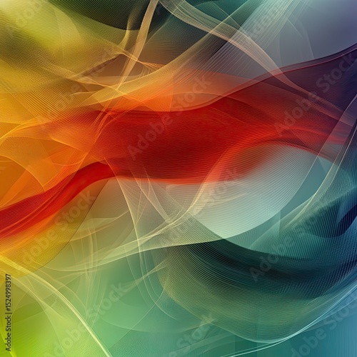 Abstract artwork with vibrant, flowing lines and colors