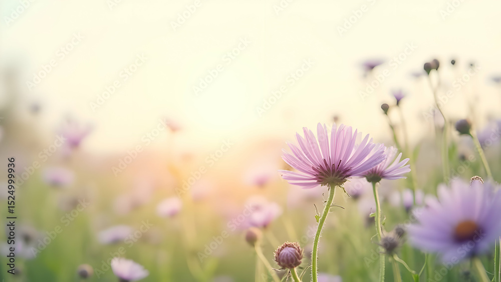 Obraz premium Wildflower Meadow in Gentle Sunlight