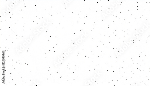Abstract monochrome artwork featuring a scattered distribution of tiny, dark square pixels on a white background, creating a speckled or starry effect.  The density varies across the image