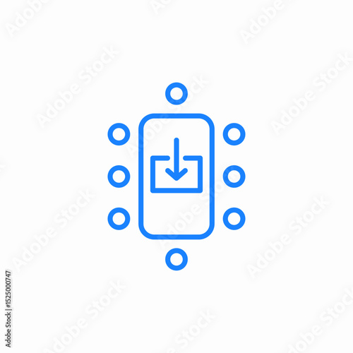 phone download chip icon sign vector