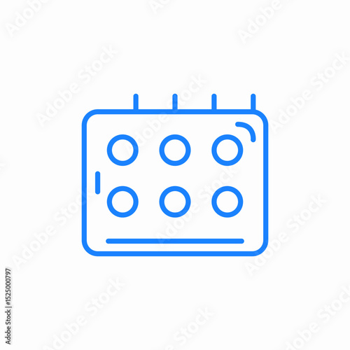 pill blister pack icon sign vector