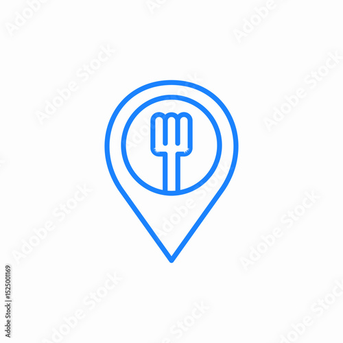 restaurant location icon sign vector