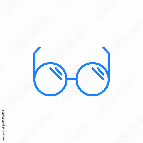 round glasses icon sign vector