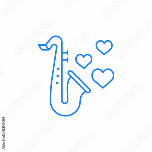 saxophone romantic song icon sign vector