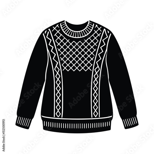 Authentic Handcrafted Cable knit Vector Illustration
