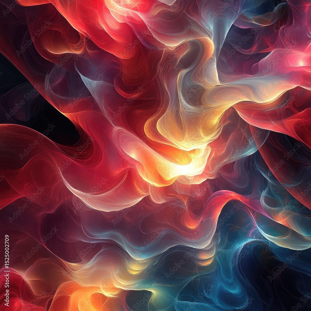 Obraz premium Abstract swirling, vibrant colors. Dynamic, flowing forms create a sense of energy and movement