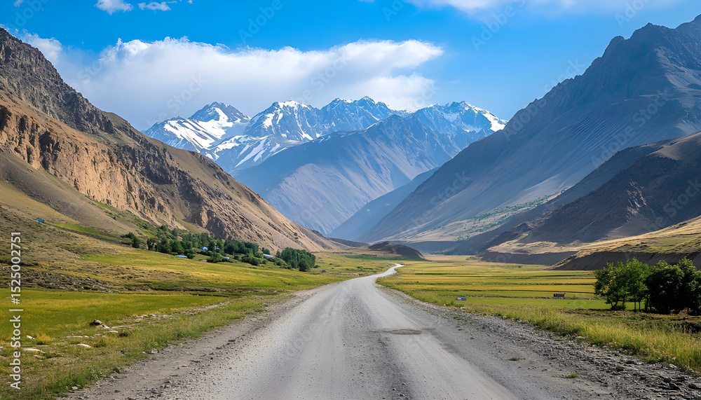 Naklejka premium Scenic asphalt highway amidst high desert mountains